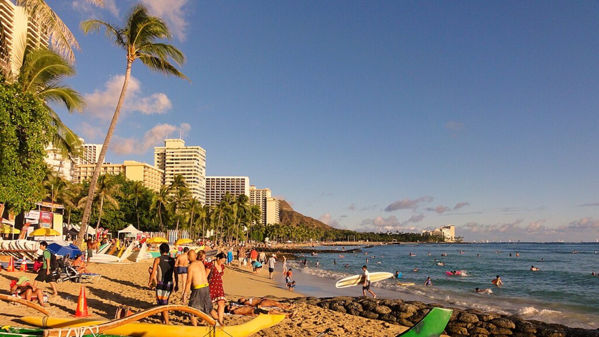 Waikiki Beach and Kalakaua Avenue